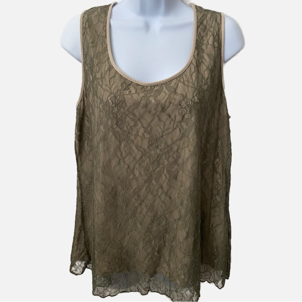 Chicos, Lace Overlay Tank Top